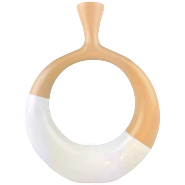 Handmade Elegance Rita Ring Peach Aluminium Vase for Stylish Home Decor NEW