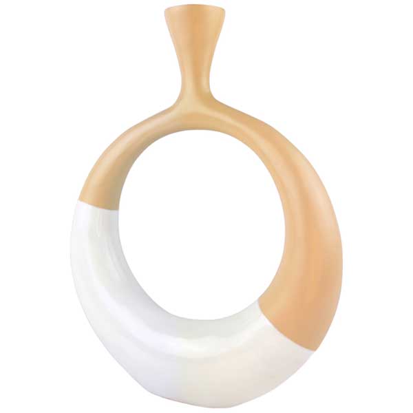 Handmade Elegance Rita Ring Peach Aluminium Vase for Stylish Home Decor NEW