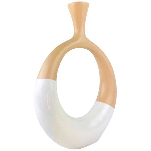 Handmade Elegance Rita Ring Peach Aluminium Vase for Stylish Home Decor NEW