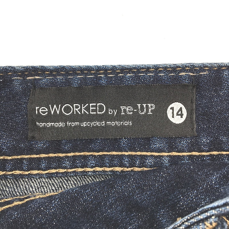 reWORKED re-UP Handcrafted Upcycled Fabrics Dotted RaRa Mini Skirt Sz 14