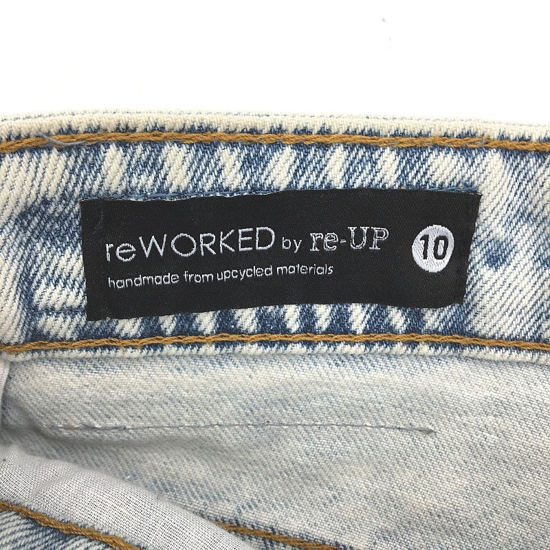 reWORKED re-UP Handcrafted Upcycled Fabric 2TDenim Veronica Mini Skirt Sz 10