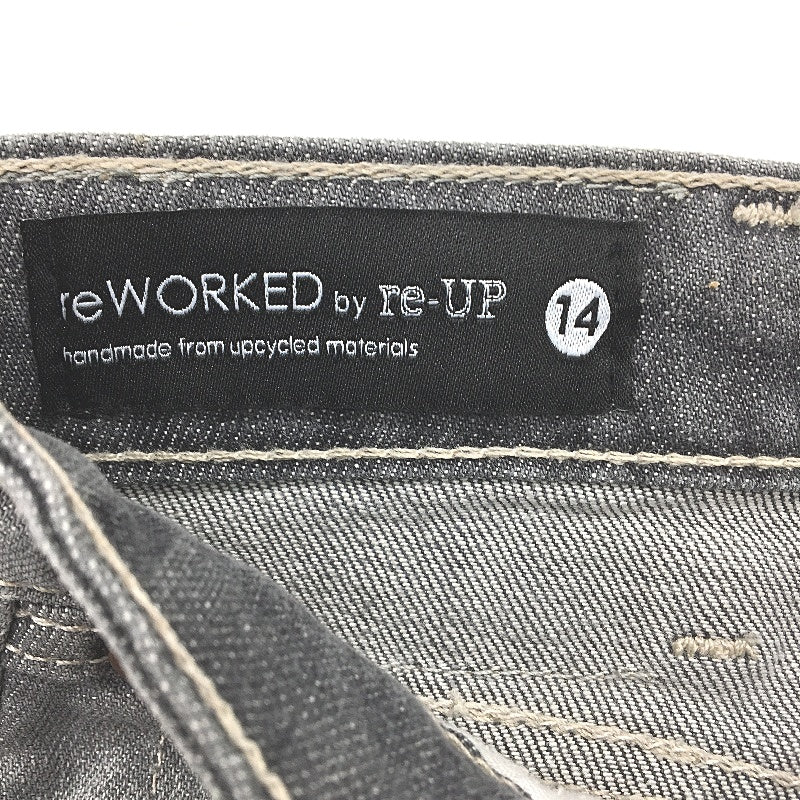 reWORKED re-UP Handcrafted Upcycled Fabric Faded Veronica Mini Skirt Sz 14