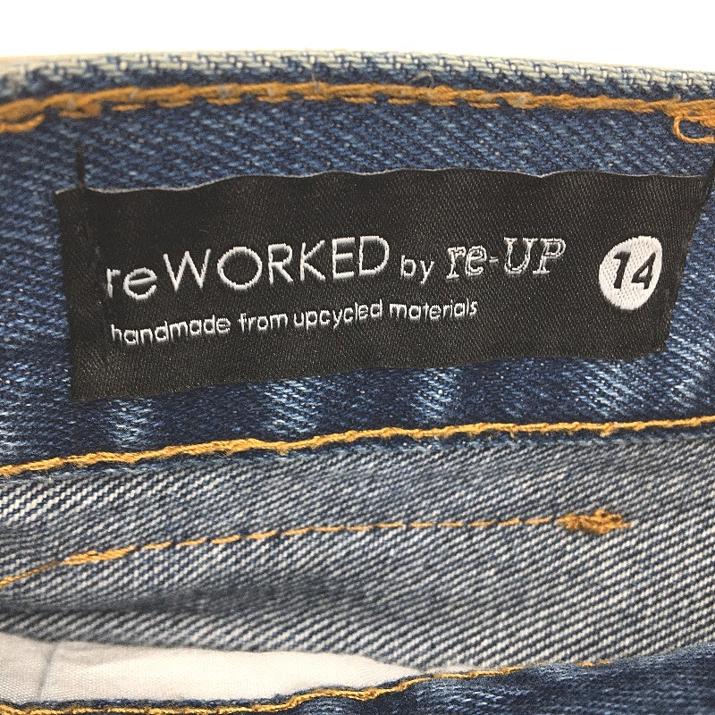 reWORKED re-UP Handcrafted Upcycled Fabrics Bk Gingham RaRa Mini Skirt Sz 14