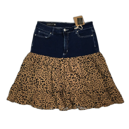 reWORKED re-UP Handcrafted Upcycled Fabrics Anml Print RaRa Mini Skirt Sz 12