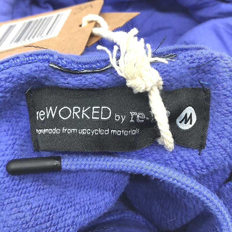 reWORKED re-UP Handcrafted Upcycled Fabrics Purple Hoodie Jumper Size M