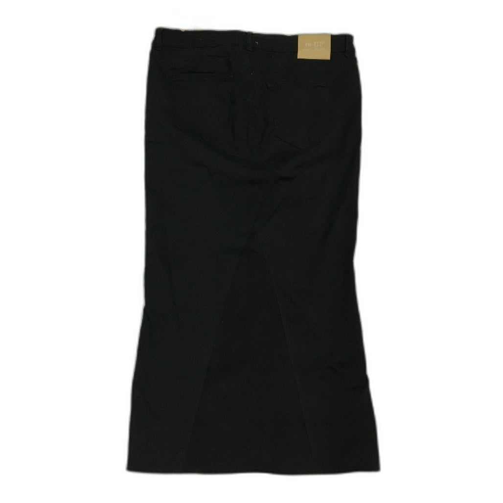 reWORKED re-UP Handcrafted Upcycled Fabrics Black Denim Ramona Skirt Size 16