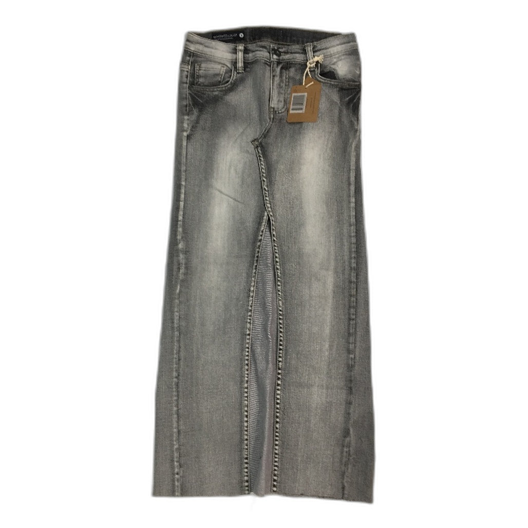 reWORKED re-UP Handcrafted Upcycled Fabrics Black Fade Ramona Skirt Size 8