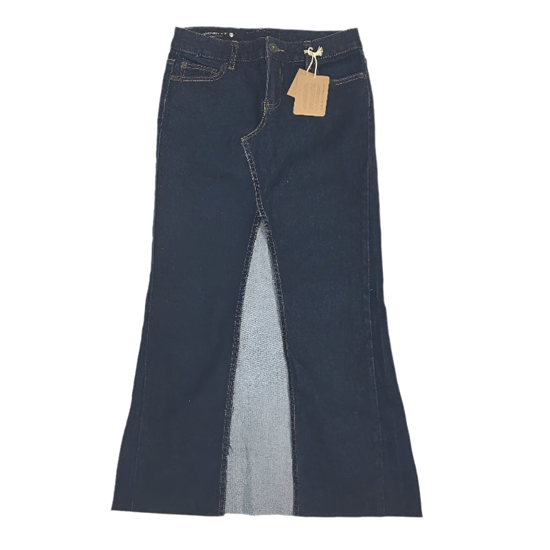 reWORKED re-UP Handcrafted Upcycled Fabrics Blue Fade Ramona Skirt Size 12