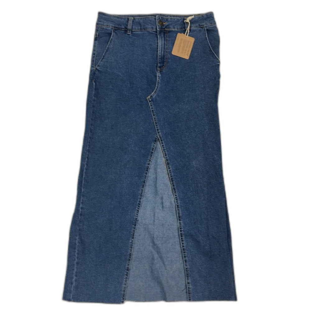 reWORKED re-UP Handcrafted Upcycled Fabrics Ramona Skirt Blue Denim Size 14