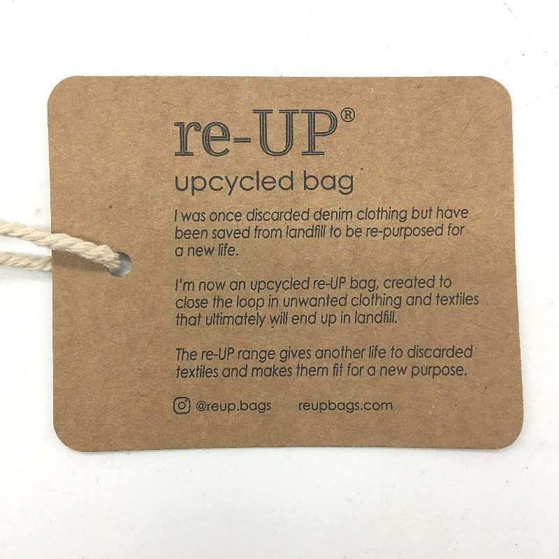 reWORKED by re-UP Handcrafted Upcycled Fabrics Denim Cross Body Shoulder Pouch