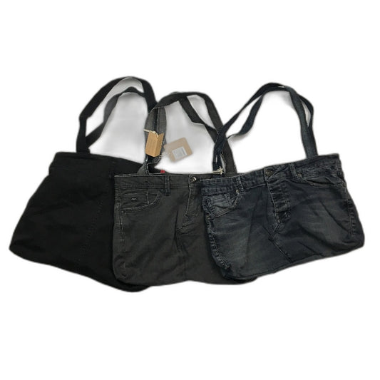 reWORKED by re-UP Handcrafted Upcycled Fabrics Black Denim Tote Style Handbag