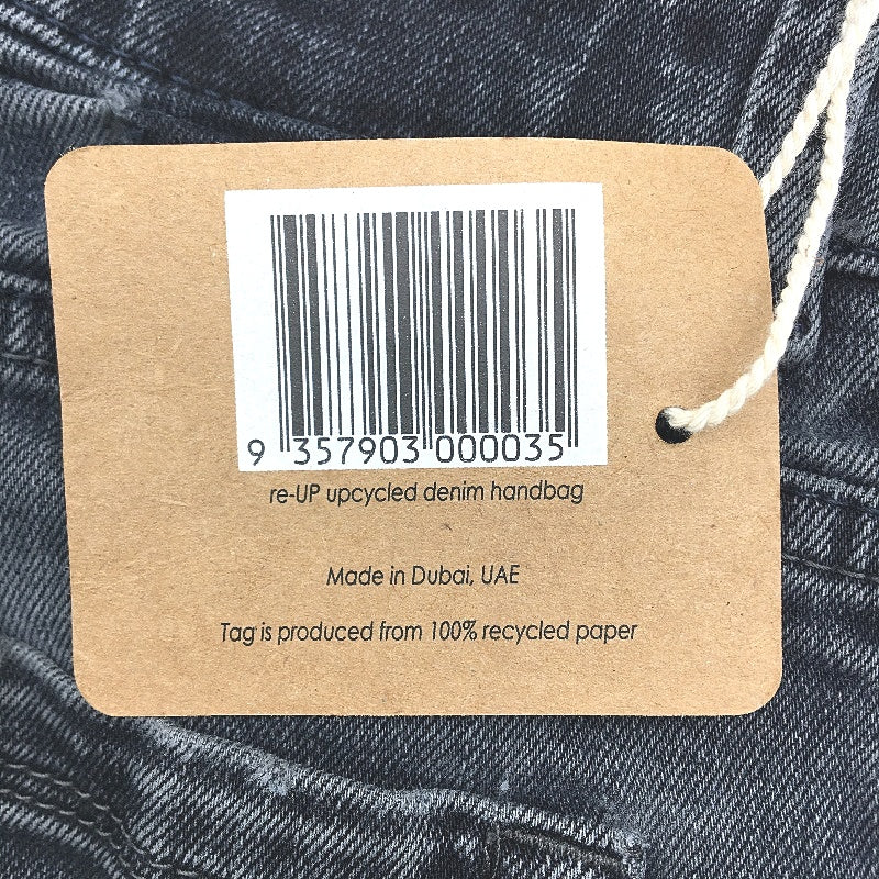 reWORKED by re-UP Handcrafted Upcycled Fabrics Drk Blue Denim Tote Style Handbag