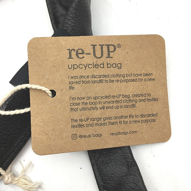 reWORKED by re-UP Handcrafted Upcycled Fabrics Leather Look Body Shoulder Pouch