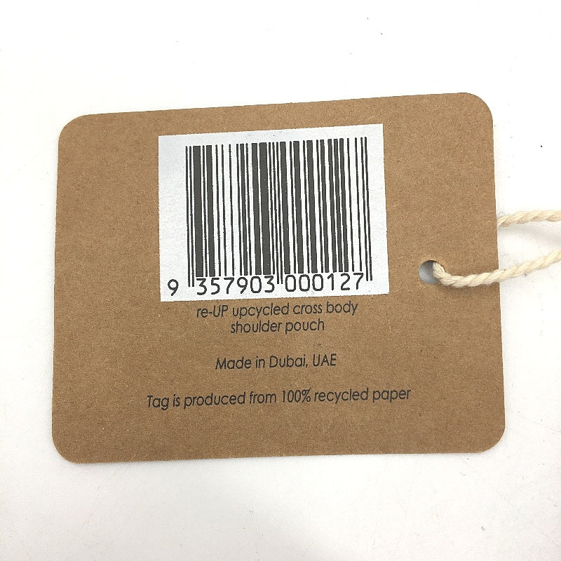 reWORKED by re-UP Handcrafted Upcycled Fabrics Leather Look Body Shoulder Pouch