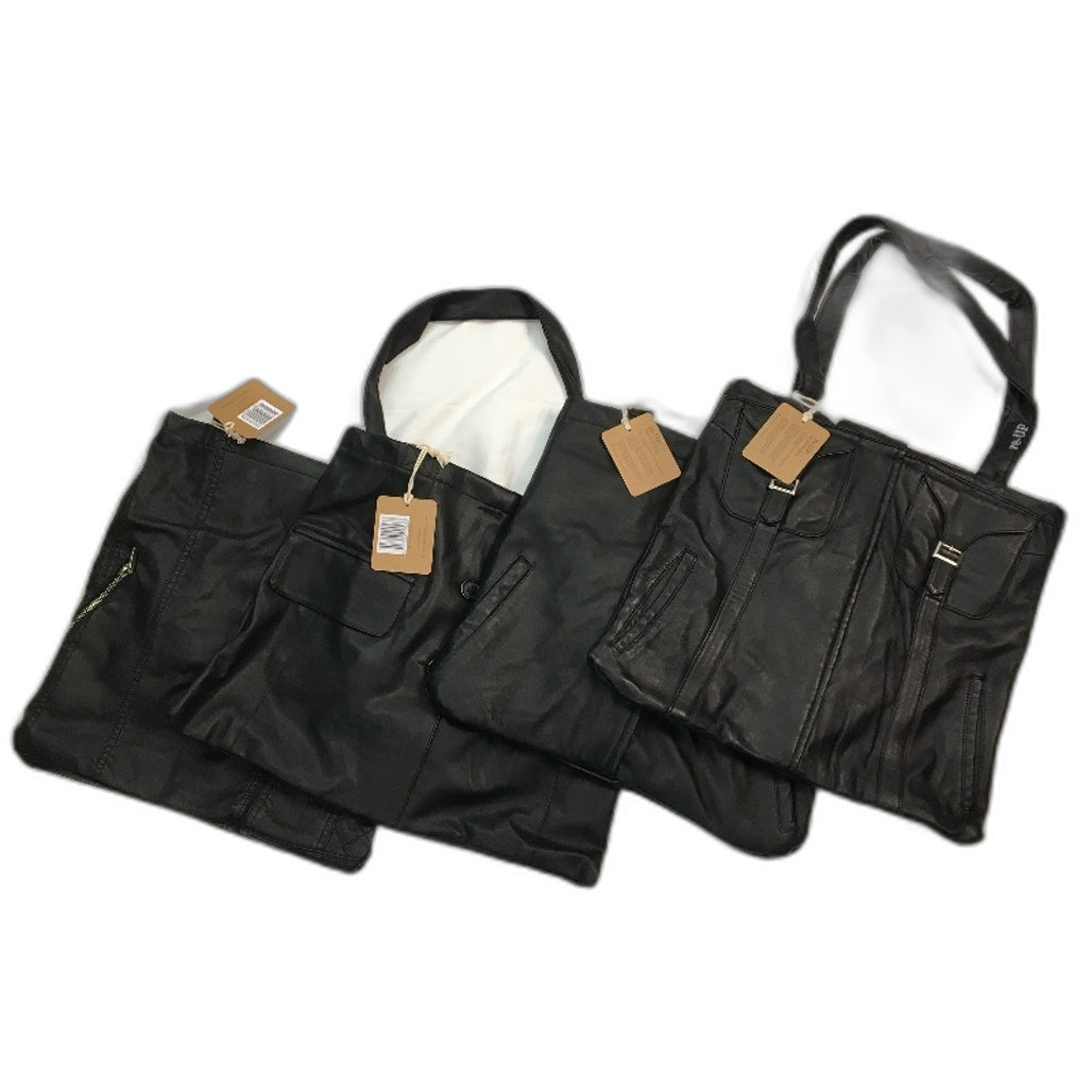 reWORKED by re-UP Handcrafted Upcycled Fabrics Roxy Leather Look Tote Handbag