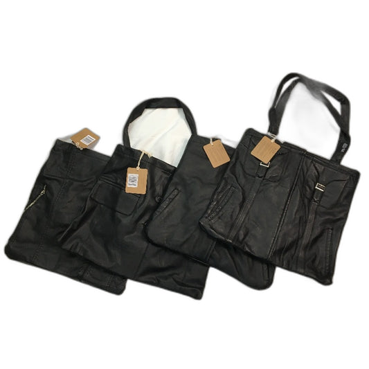 reWORKED by re-UP Handcrafted Upcycled Fabrics Roxy Leather Look Tote Handbag