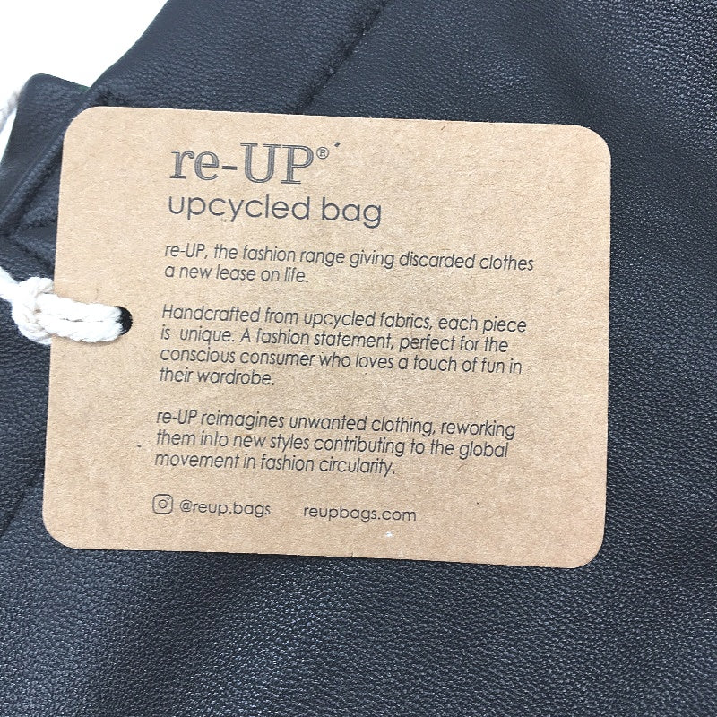 reWORKED by re-UP Handcrafted Upcycled Fabrics Roxy Leather Look Tote Handbag
