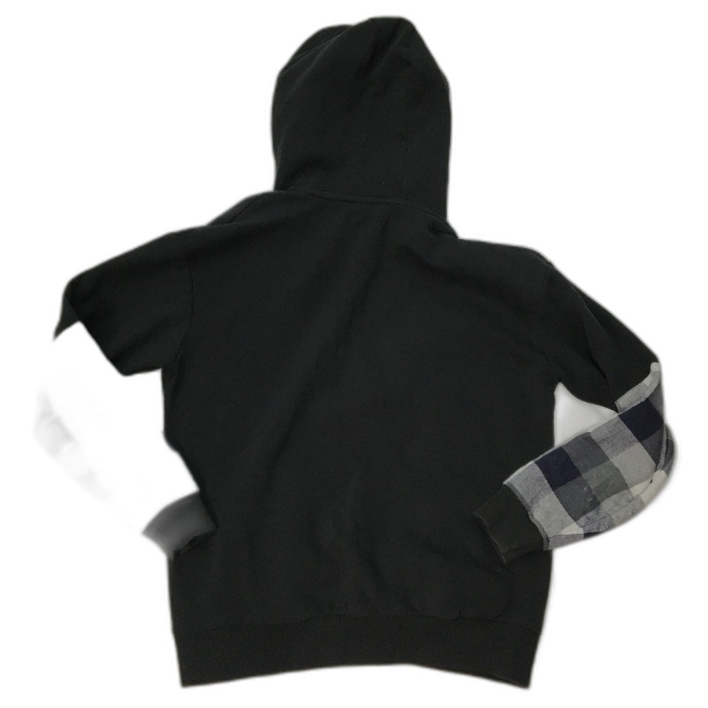 reWORKED re-UP Handcrafted Upcycled Fabrics Marvel Black Hoodie Jumper Size M