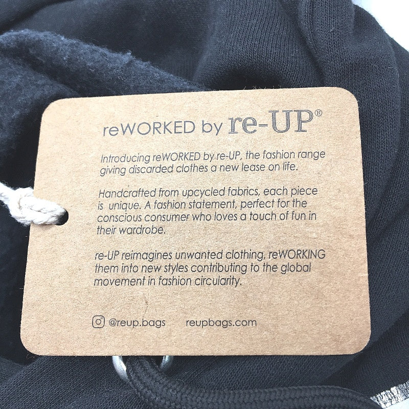 reWORKED re-UP Handcrafted Upcycled Fabrics Marvel Black Hoodie Jumper Size M