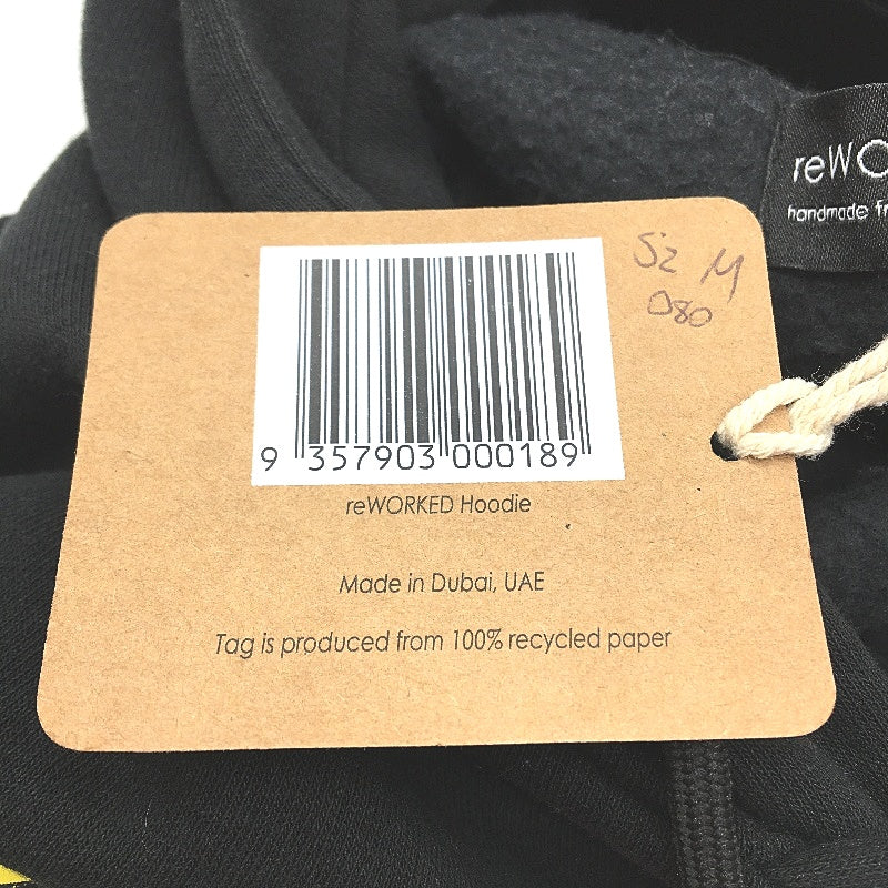 reWORKED re-UP Handcrafted Upcycled Fabrics Marvel Black Hoodie Jumper Size M