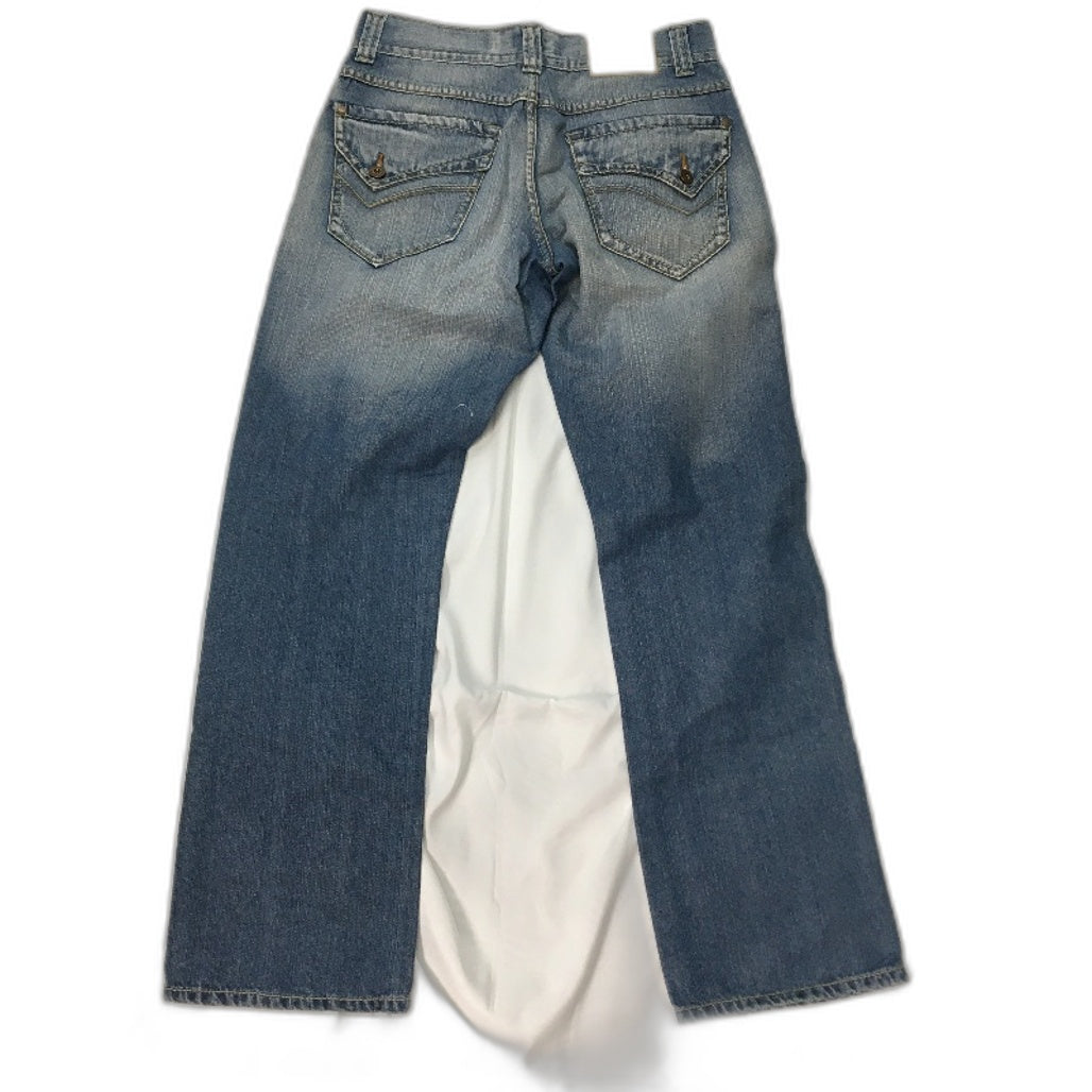 reWORKED re-UP Handcrafted Upcycled Mid Blue Fabrics Alex Patch Jeans Size 30