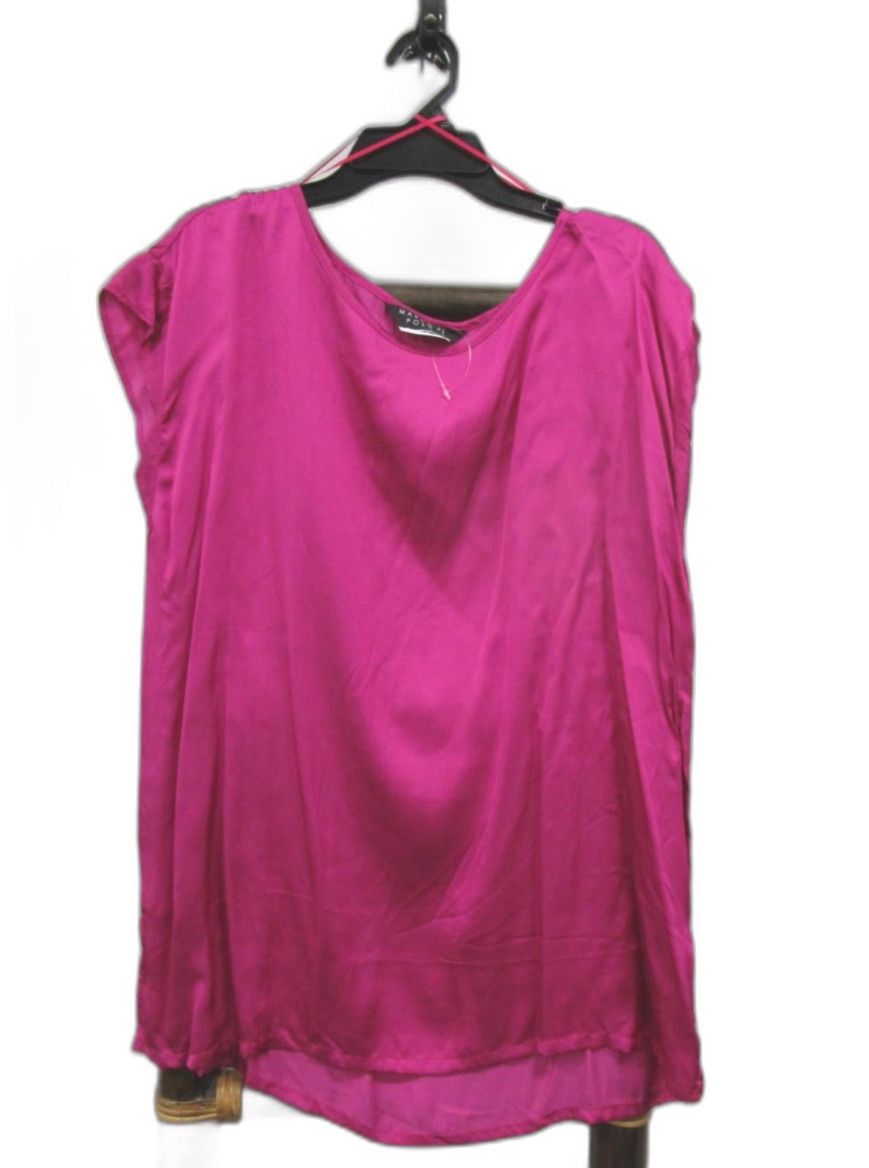 Marco Polo Silky Feel Cap Sleeve Round Neck Top Hot Pink Ladies Sz
