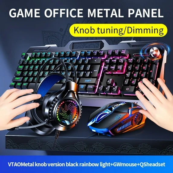 Yindiao V2 Gaming Set Keyboard Mouse Mousepad Headset Combo NEW