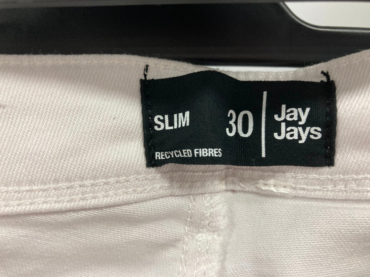 Jay Jays Slim Stretchy Rips Cotton Zip Up Shorts White Mens Sz 30 NEW