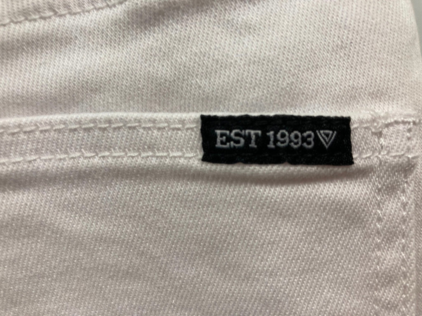 Jay Jays Slim Stretchy Rips Cotton Zip Up Shorts White Mens Sz 30 NEW