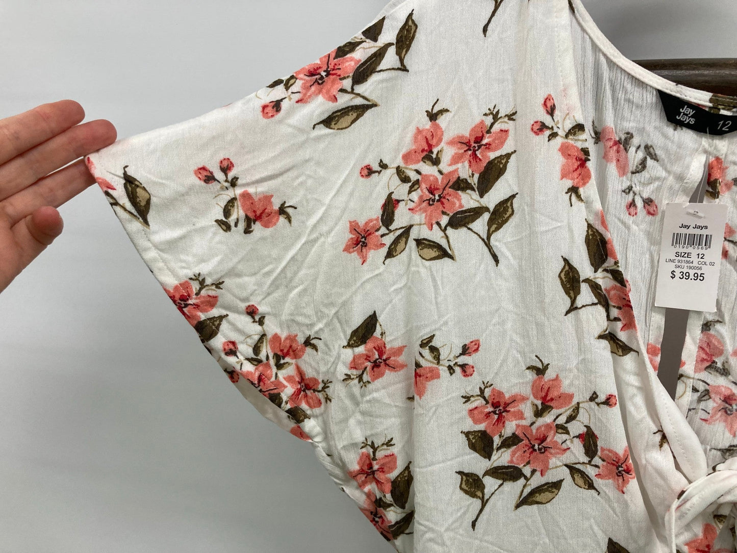 Jay Jays Floral Lined Playsuit (Shorts) White Floral Ladies Sz 12 NEW