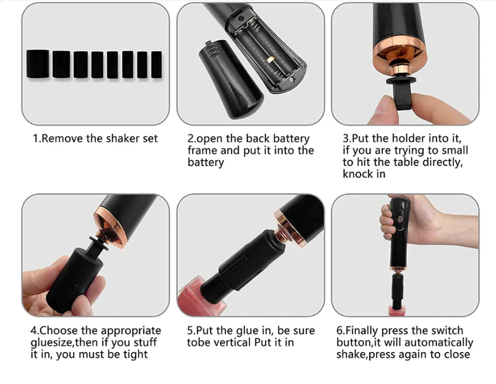 Portable Electronic Automatic Glue Wake-Up Device Black NEW