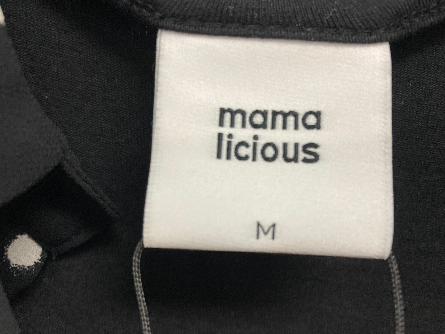 Mama Licious Woven Dress Lined W/ Belt Black Spotted Ladies Sz M NEW