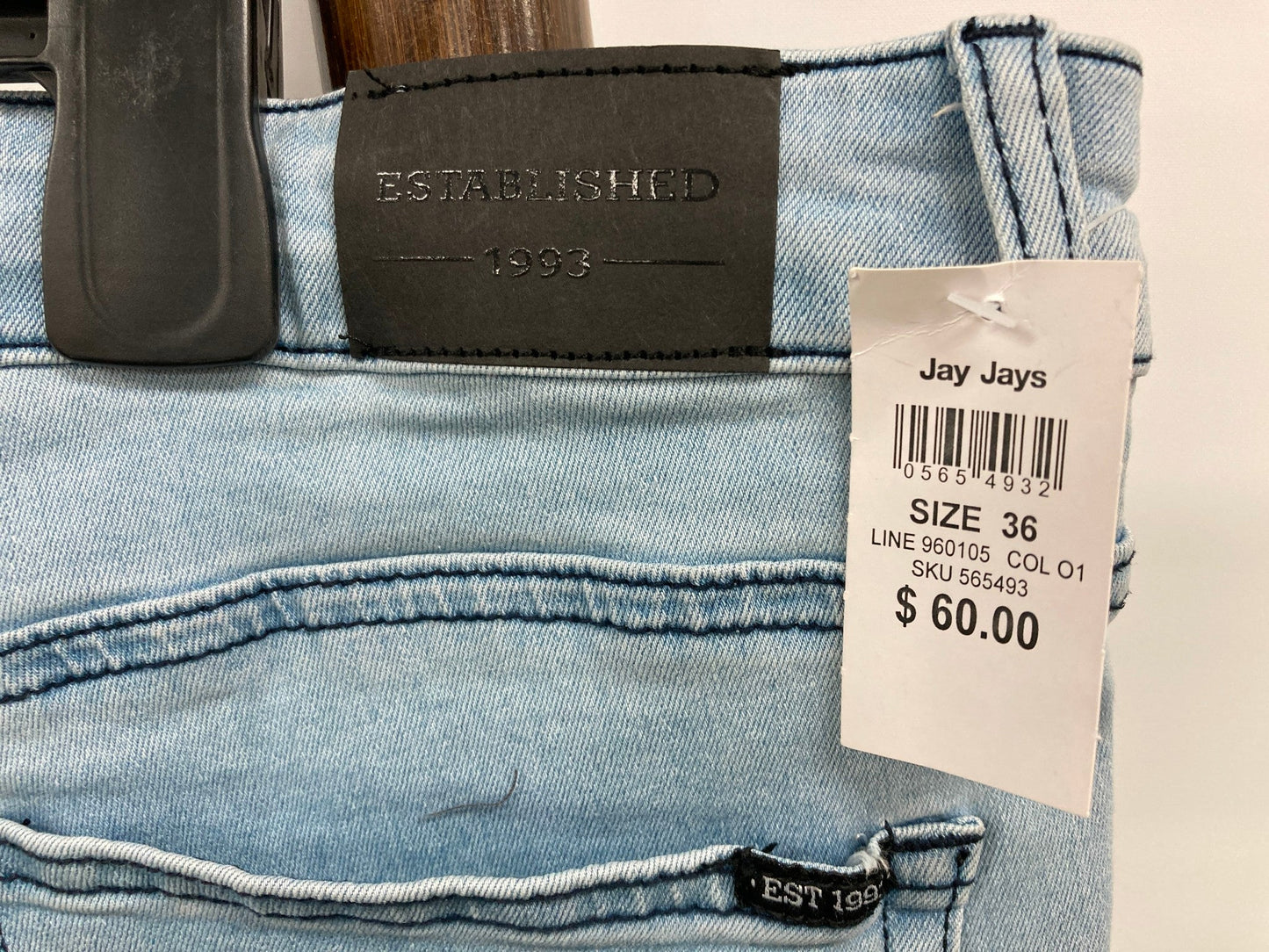 Jay Jays Slim Roll Up Cuff Zip Up Light Wash Shorts Blue Mens Sz 36 NEW