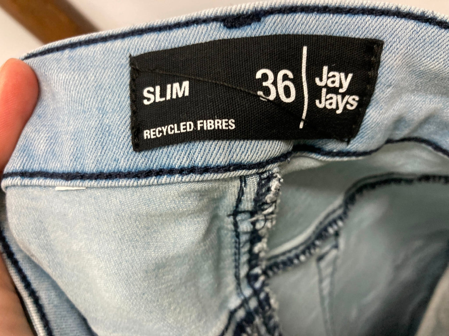 Jay Jays Slim Roll Up Cuff Zip Up Light Wash Shorts Blue Mens Sz 36 NEW