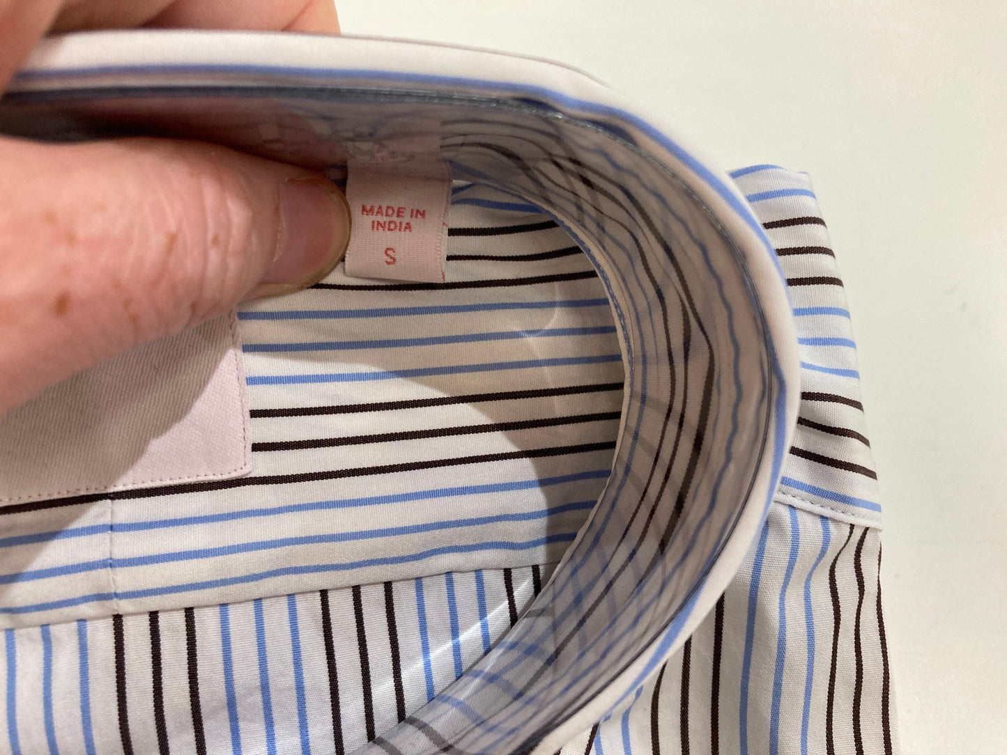 Thomas Pink Weekend 100% Cotton Shirt Blue & Black Lined Men Sz S NEW