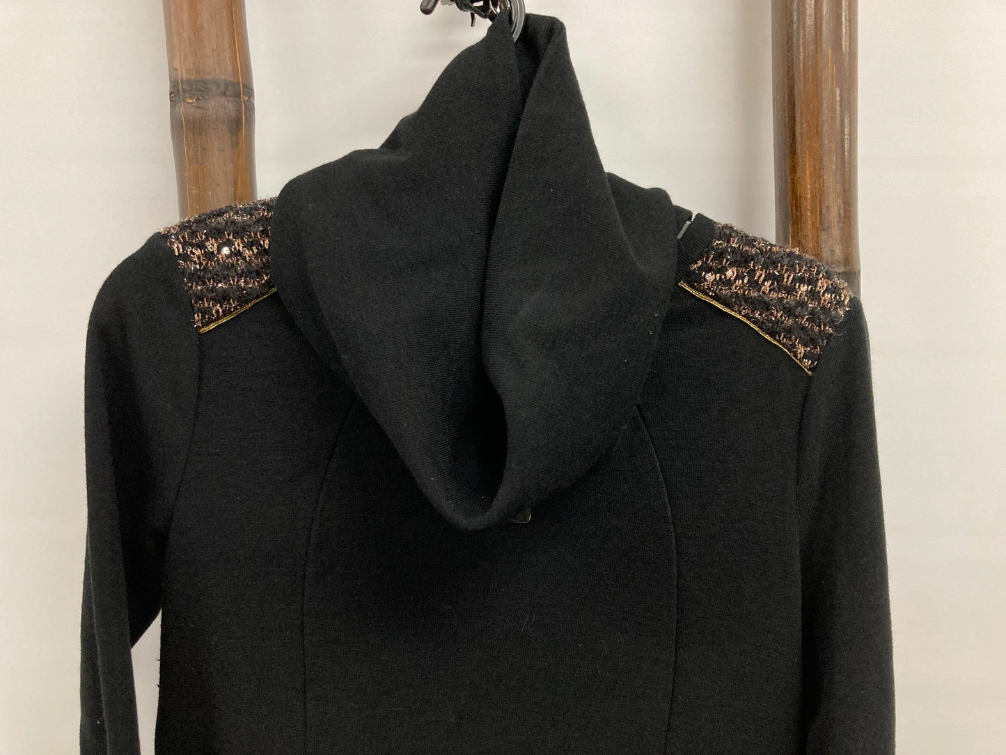 Olivia Hassler Lined Wool-Feel Blend Tunic Top Black Ladies Sz S NEW