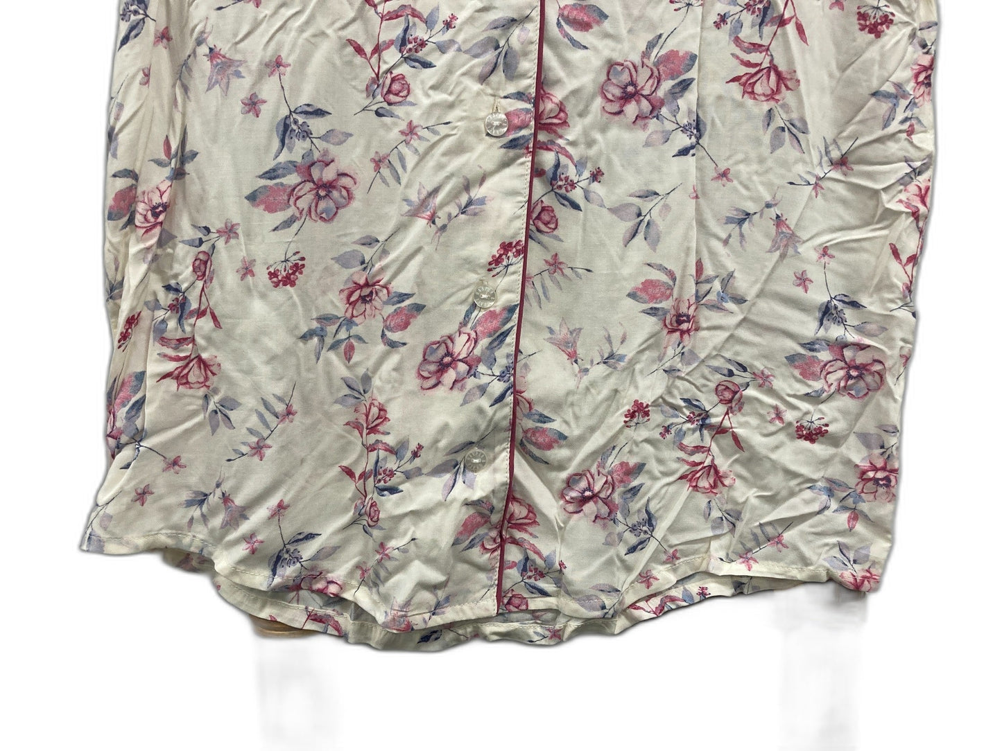 Harper And Grace Sleep Floral White & Pink Button Up Ladies Sz S NEW