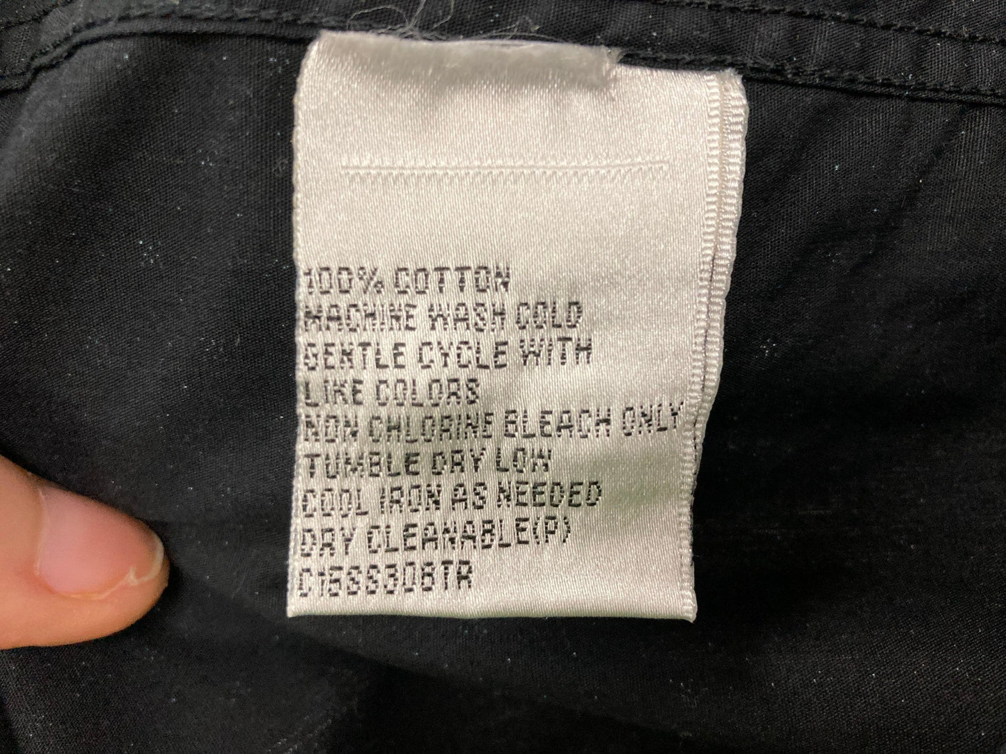 Connor Slim Fit Short Sleeve Button Up Shirt Black White Mens Sz S