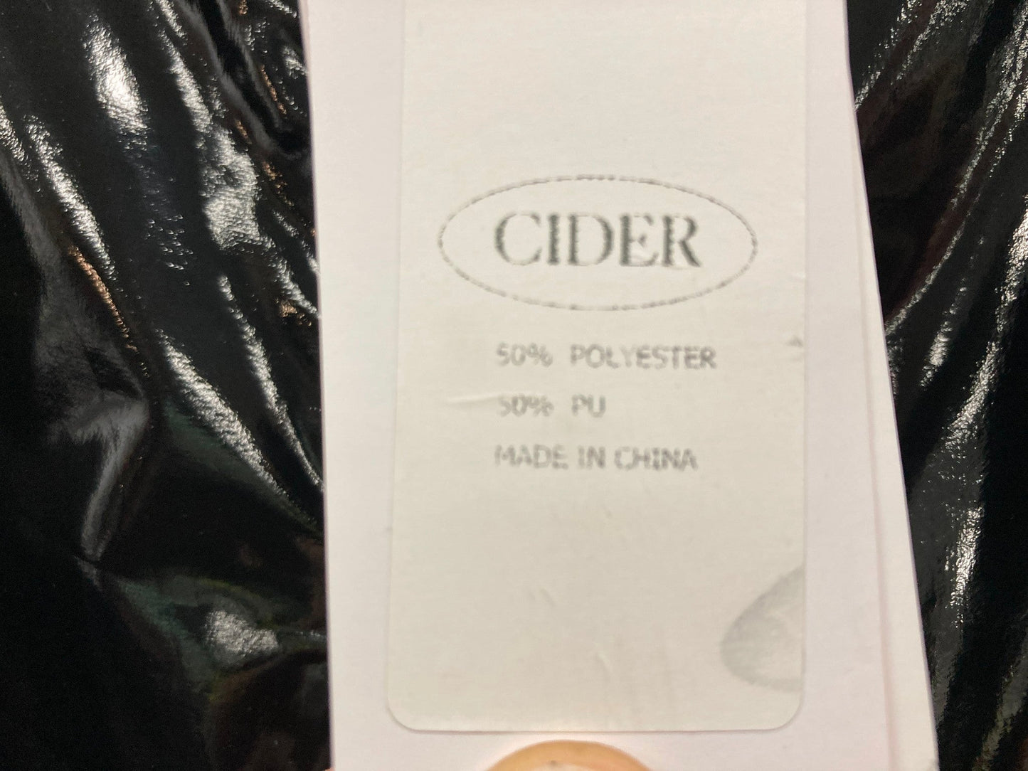 Cider Wide Boot Leg Polyester/Pu Pants Black Ladies Sz M *Tag NEW