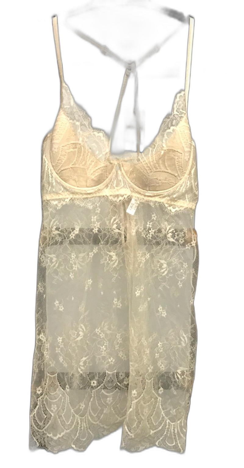 Cotton Club Lace See-Through Underwire Slip Dress Beige Ladies Sz 14 NEW