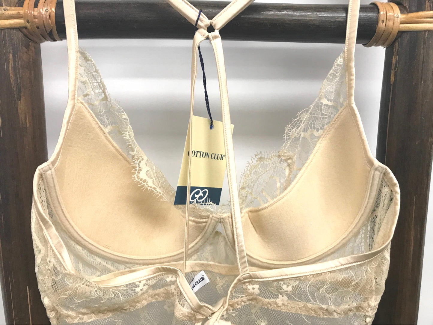 Cotton Club Lace See-Through Underwire Slip Dress Beige Ladies Sz 14 NEW