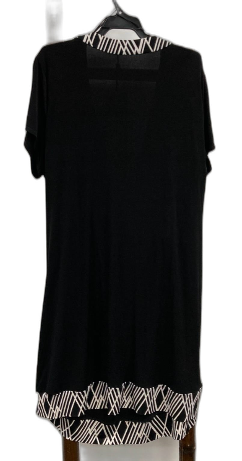 Basque Cross-Over Stretchy Relaxed Black Dress Ladies Sz 22 NEW