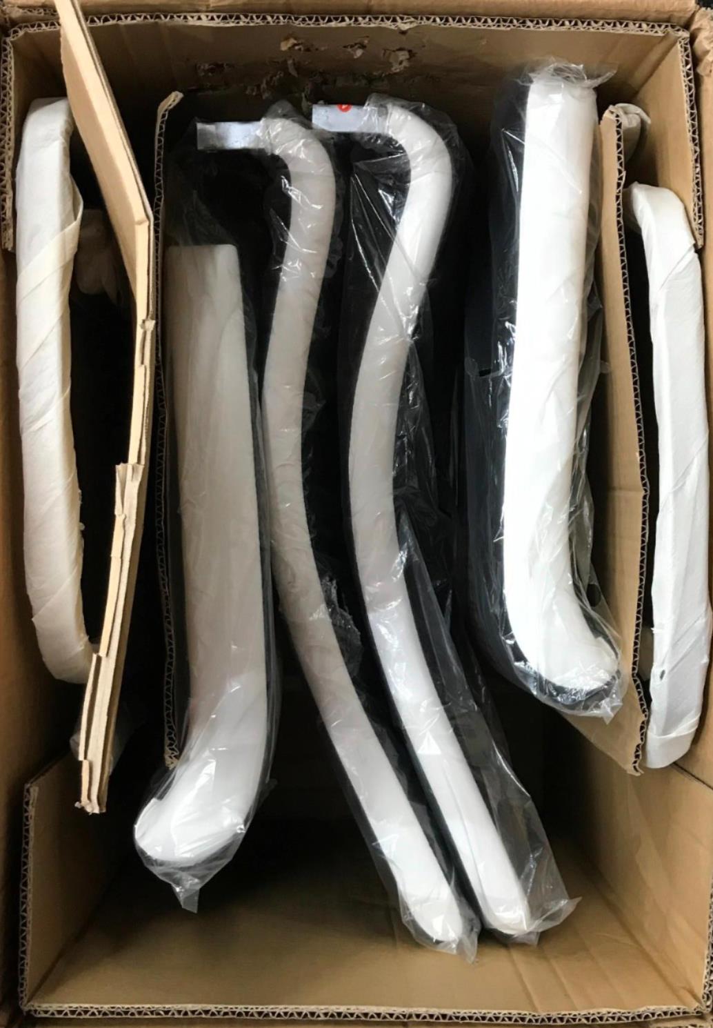 Set Of 2 Vetro Black&White Eco Leather Liam Dining Chair 43X59X100Cm NEW