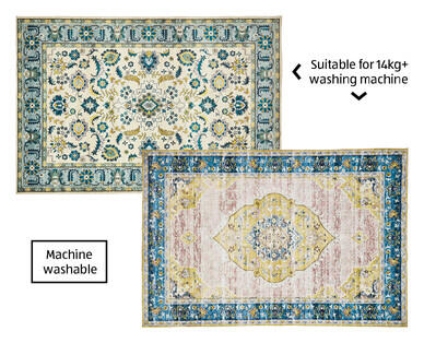 Kirkton House Bohemian Design Machine Washable Foldable Rug 1.8 x 2.7m NEW