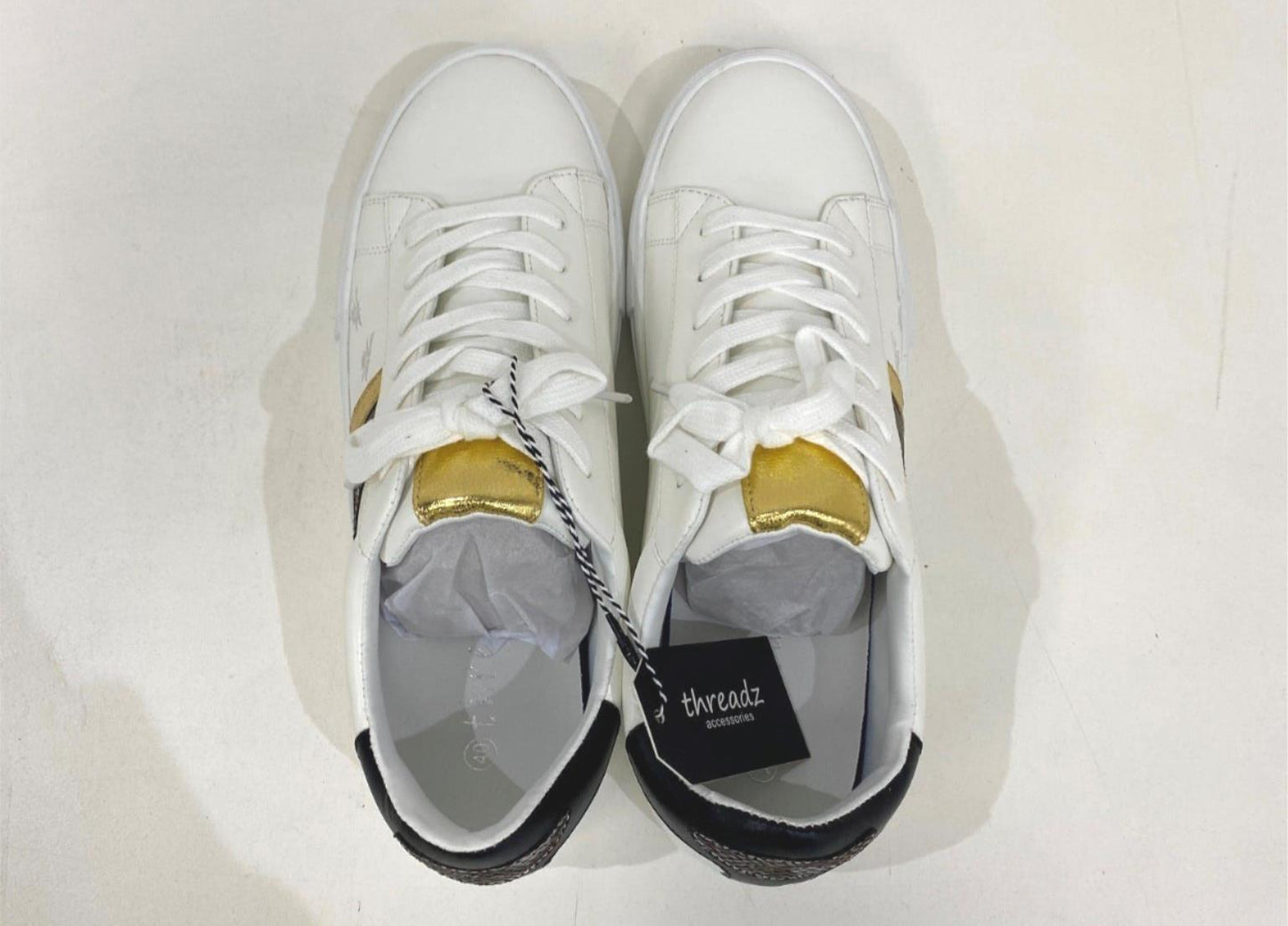 Threadz Blk,Gld,Silv Striped Bug Sneakers Ladies Various Sizes NEW