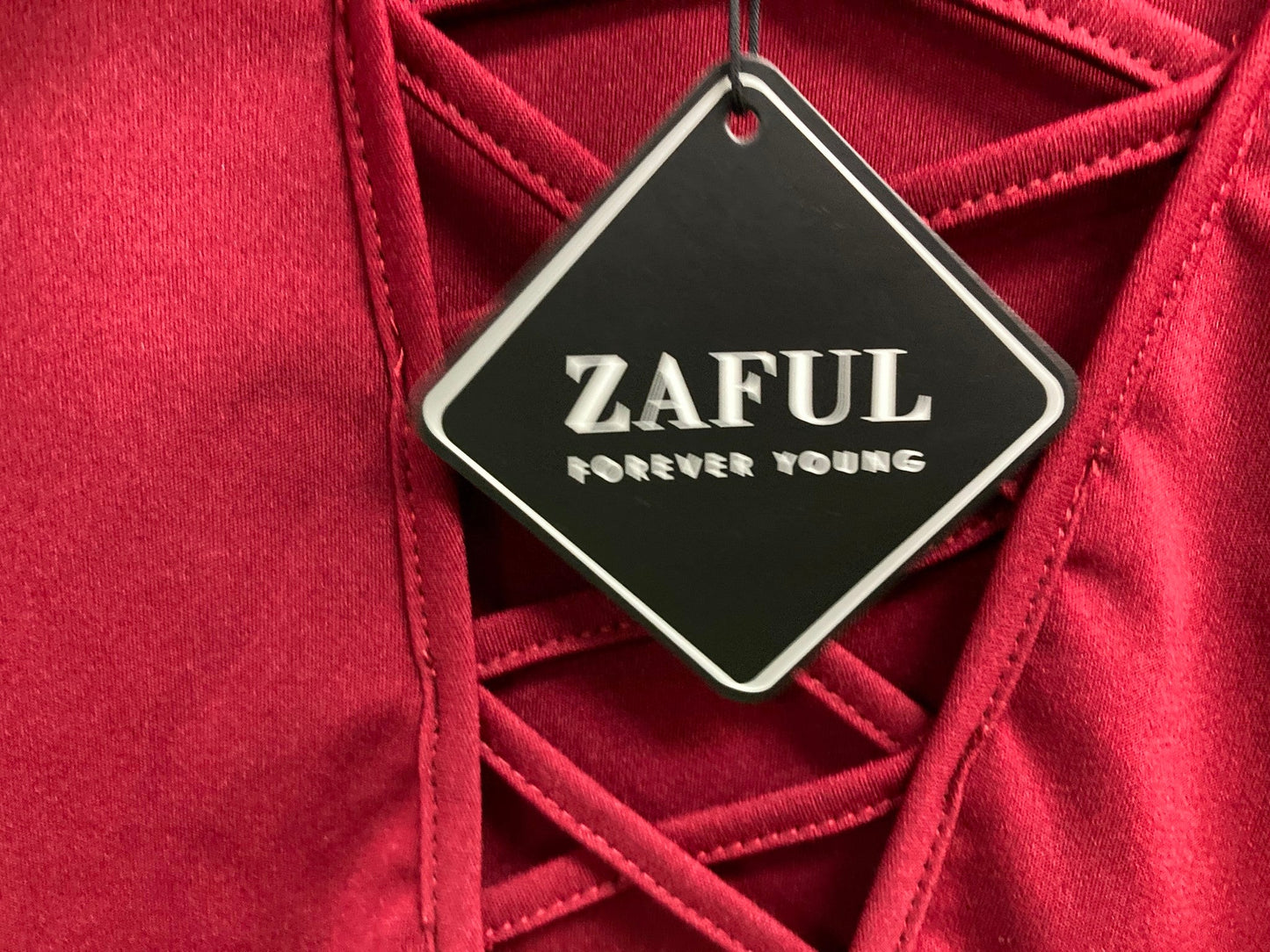 Zaful Forever Young, L/Sleeve Burgundy Body Suit Ladies Sz M NEW