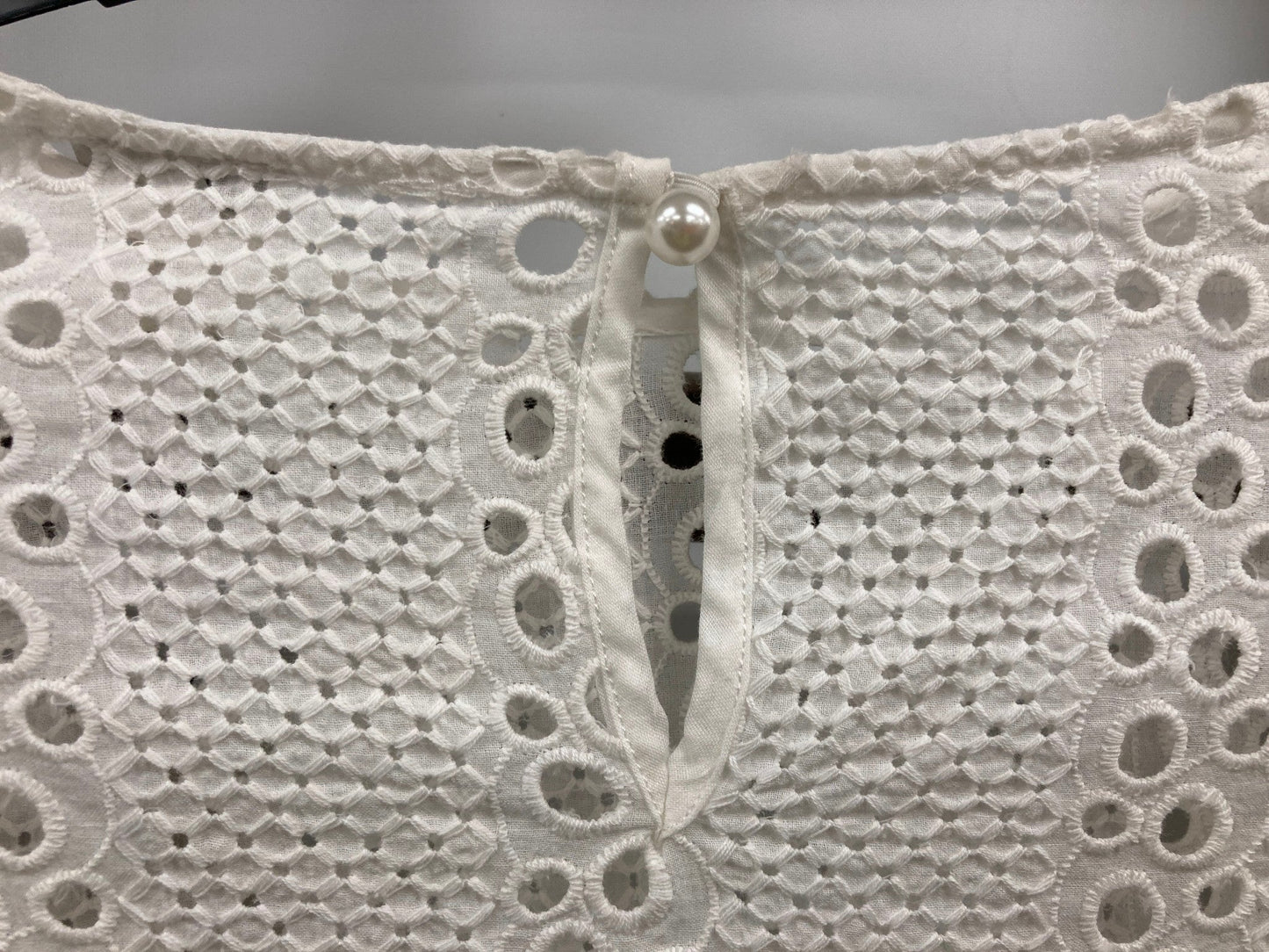 River Island Puffy Sleeve Lace Look L/S Top White Ladies Sz 12 NEW