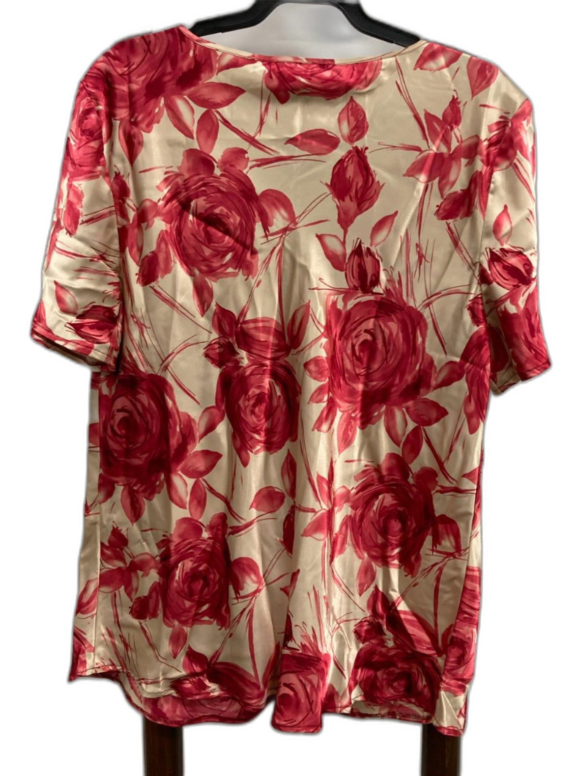 Rockmans Beaded Ruffle Blouse Gold/Raspberry Ladies Sz 18 *W/Tags NEW