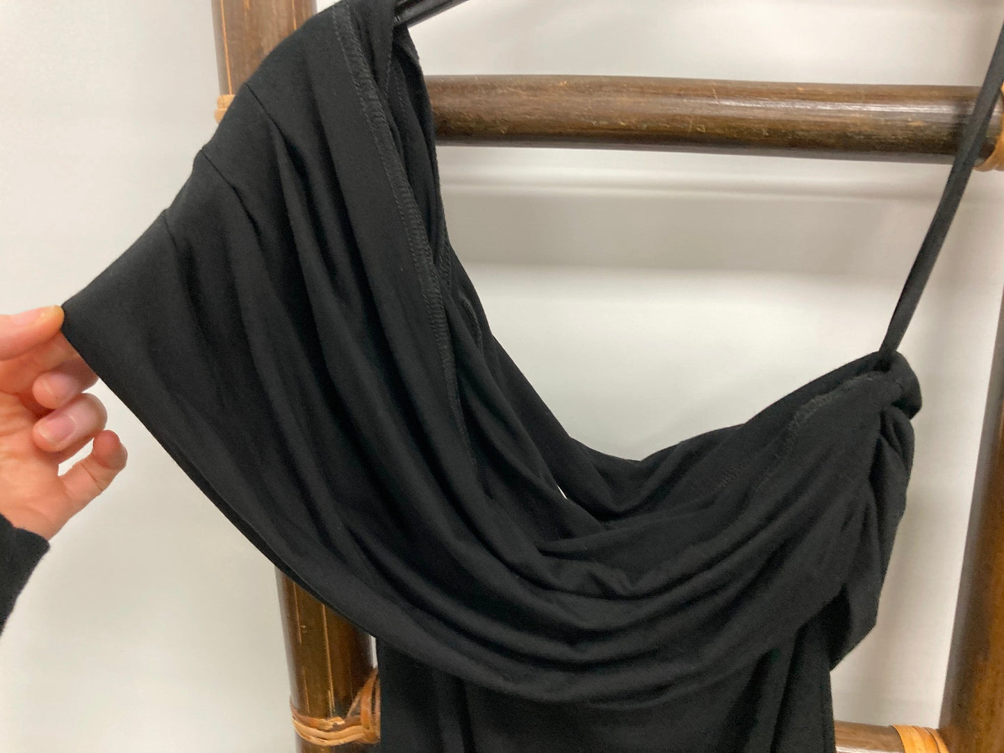 Seed Sleeveless One Shoulder Body Suit Black Ladies Size S NEW