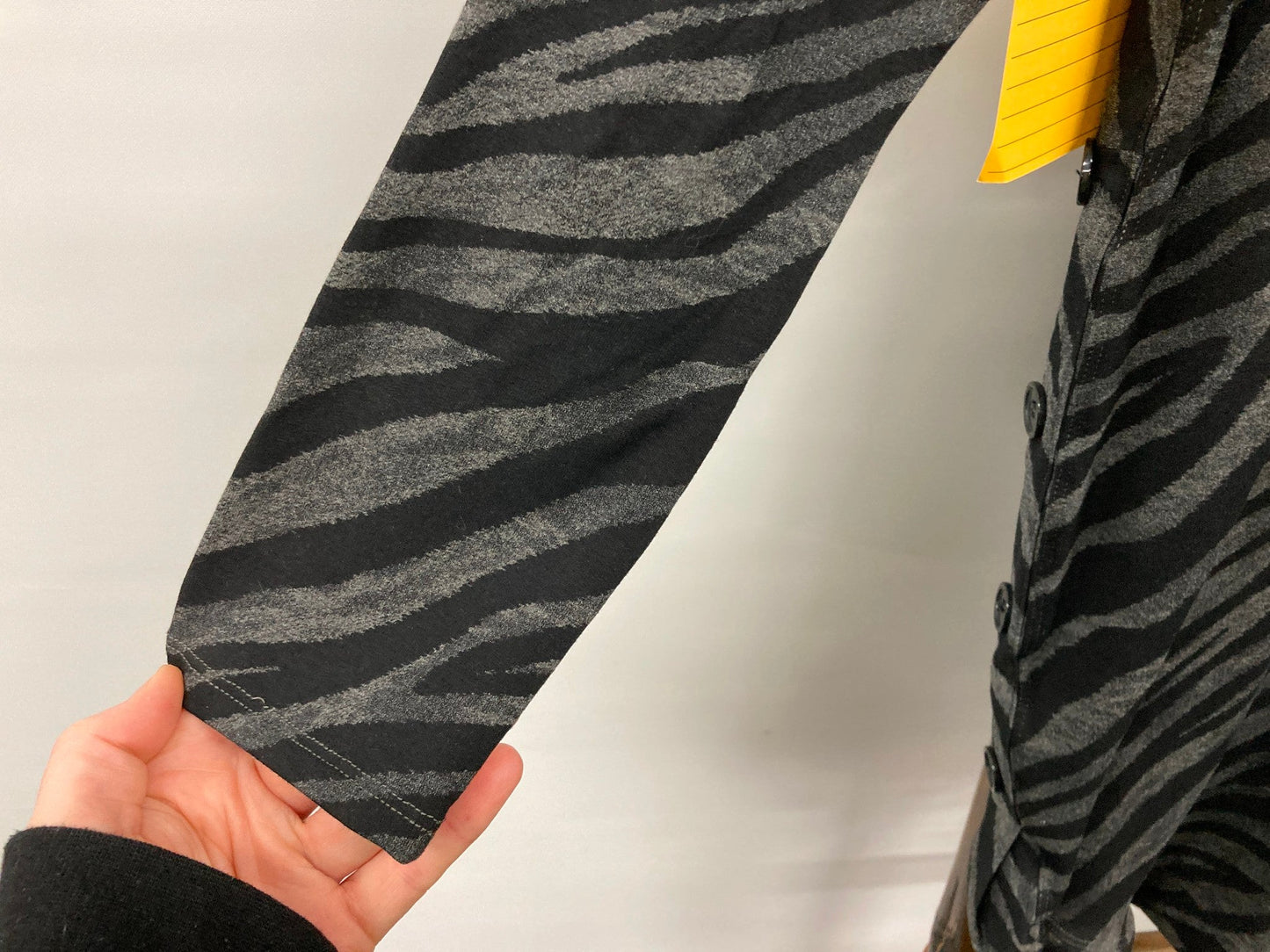 Pingpong Long Sleeve Button Side Charcoal Tunic Top Ladies Sz 10 NEW